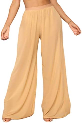 Doqcey Women's Perspective Sheer Mesh Ruffle Pants Swimsuit Bikini Bottom Cover up