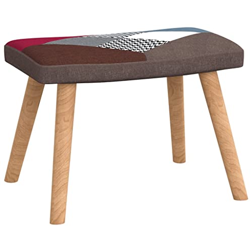 vidaXL-Silla-Mecedora-con-Reposapies-Balancin-Reclinable-Asiento-Sillon-Salon-Sala-de-Estar-Mobiliario-Relajante-Decoracion-Tela-Patchwork