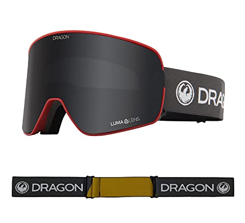 Dragon Unisex Snowgoggles NFX2 with Bonus Lens - Block Red with Lumalens Dark Smoke + Lumalens Rose...