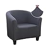 Jaotto Housse de Fauteuil Cabriolet 1 Place, Housse de Fauteuil Crapaud Extensible Chesterfield, Housse Fauteuil Salon Club il Lavable, Couverture de Fauteuil Facile à Installer et à Laver,Gris