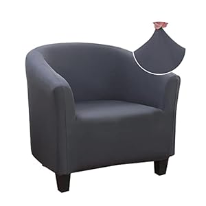 Jaotto Housse de Fauteuil Cabriolet 1 Place, Housse de Fauteuil Crapaud Extensible Chesterfield, Housse Fauteuil Salon Club il Lavable, Couverture de Fauteuil Facile à Installer et à Laver,Gris