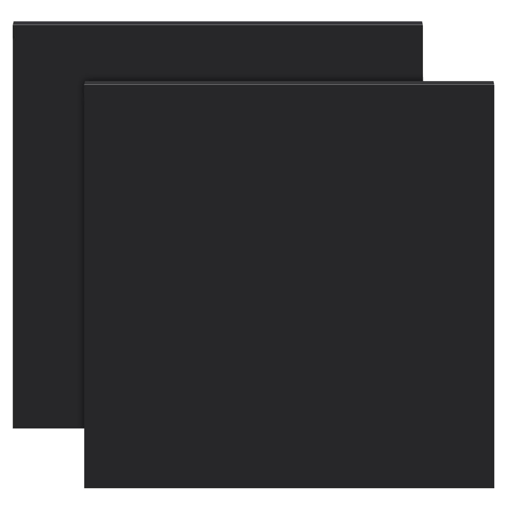 BENECREAT 2 Pcs Anti-Slip Silicone Placemats, Black, 20x20cm, 2mm Thick, Heat Insulation, Waterproof, Non-Slip, Multi-Use