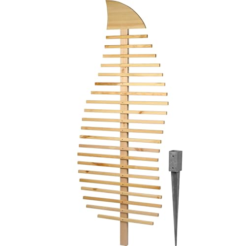 dobar® Design Rankhilfe Blattform Fraxinus aus Massivholz für Rosen - XXL-Rankgerüst Dekorativer Sichtschutz Außenbereich mit Kletterpflanzen Garten - 84 x 6,5 x 186 cm - Natur
