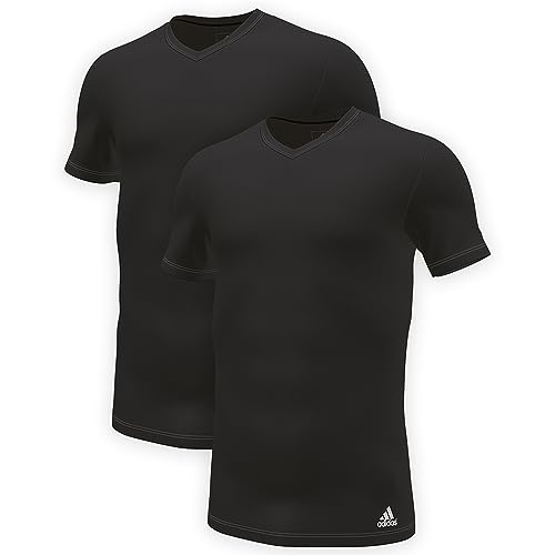 Adidas tee shirt homme col V (lot de 2) - t shirt homme (tailles S - 3XL) - tshirt homme confortable