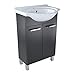 Lugo - Meuble sous-lavabo - 50 cm - Avec lavabo assorti - Graphite