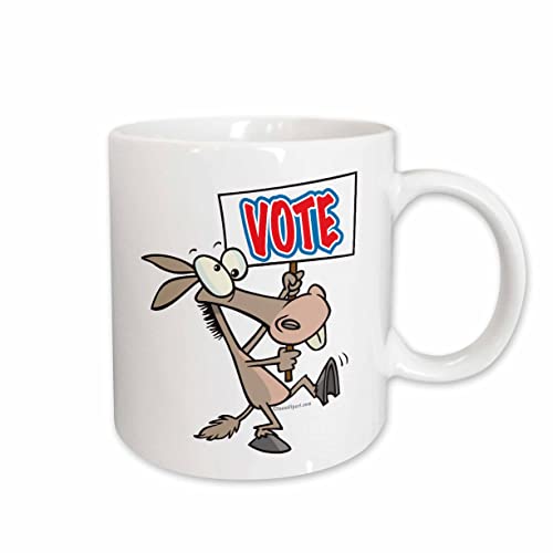 3dRose Funny Vote Democrat Donkey 11oz Mug