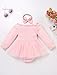 IBTOM CASTLE Baby Girl 1st Birthday Outfit Long Sleeve Smocked One Romper Tulle Tutu Dress Baby Girls First Birthday Cake Samsh Photoshoot Fall Winter Clothes Light Pink-one 9-12 Months