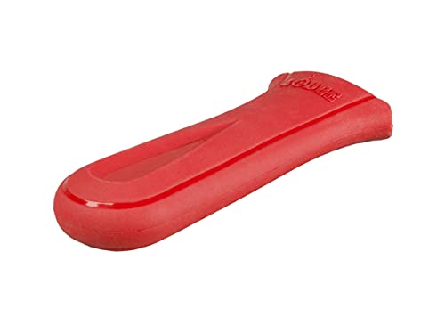Lodge Deluxe Silicone Hot Handle Holder - Dishwasher Safe Hot Handle Holder Designed for Lodge Cast Iron Skillets 9 Inches+ w/Keyhole Handle - Reusable Heat Protection Up to 550° - Red