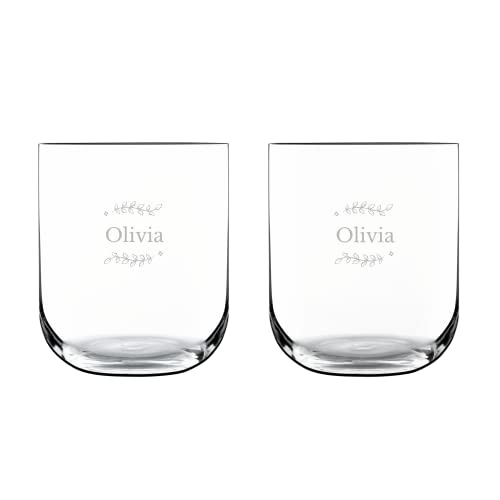 your surprise Set 2 bicchieri d’acqua di lusso personalizzati – Tumbler Royal Leerdam incisi con nome o testo, 45 cl