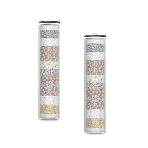 Image of Ruhe Dawn Filter Cartridge for Hand Shower | Pack of 2 | Hard Water Softener Filter | Multi-Stage Filtration for Clean and Purified Shower Water