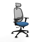 Piqueras y Crespo - Silla de Oficina Cilanco con Brazos 2D, Apoyo Lumbar Regulable en Altura y Cabecero Regulable en Altura E Inclinación. Equipado con Sincro 3 Posiciones. Gris/Azul Claro