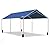 Quictent 10x20 ft Heavy Duty Car Canopy Galvanized Frame Carport Outdoor Party Tent Boat Shelter with 3 Reinforced Steel Cables - Blue