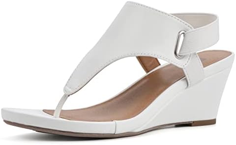 WHITE MOUNTAIN Women’s All Dres Triangle Thong Sling-Back Wedge Sandal