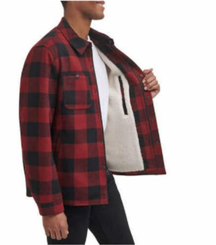 G.H. Bass & Co. Men's Wool Blended Lined Jacket (US, Alpha, Medium, Regular, Regular, Red)2