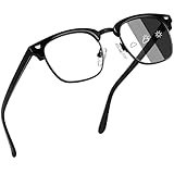 Joopin Occhiali Luce Blu Uomo Donna Riposanti Quadrati Mezza Montatura Blocco Filtro Blue Light Glasses per Gaming Computer Trasparenti Occhiali Fotocromatici (Nero)