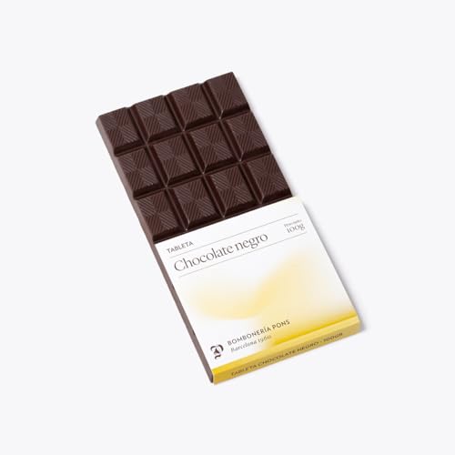 Tableta 100g de Chocolate Negro Artesanal – Chocolate premium intenso y auténtico elaborado en Barcelona – Bombonería Pons para momentos gourmet y regalo