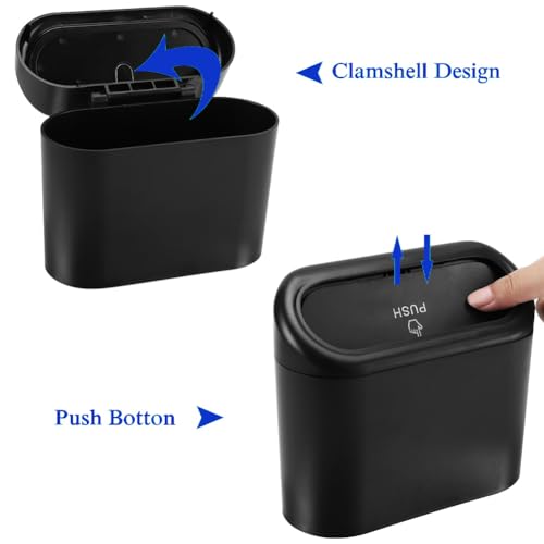 Image of Accmor Car Trash Can with Lid, Vehicle Trash Bin Car Dustbin Garbage Organizer Holder, 2 Pack Portable Hanging Mini Wastebasket Bin Trash Container for Auto Cars, Home, Office