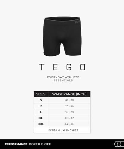 Image of TEGO Core Men's Performance Boxer Brief | Seamless Anti-Chafe Underwear | Soft Compression | 6 inch Inseam | Lightweight & Odour-Control | Designed for Running and Lifting
