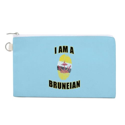 Brunei I Am A Bruneian Fashion Coin Purse Change Makeup Bag Canvas Pencil Pouch Travel