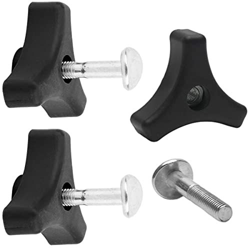 ZAMDOE Manija Perilla Tuerca Tornillo Perno para Honda Cortacésped Piezas de Repuesto para máquina de césped, M8 Perilla de manija de plástico Duradero Negro, 3 manijas y 3 Pernos Cover