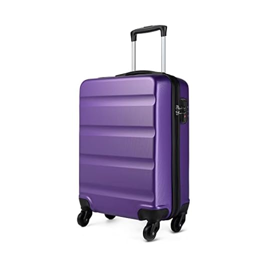 Kono Maleta para Equipaje de Cabina Ligera Trolley de ABS con Ruedas de 55 x 38 x 20 cm, Morado
