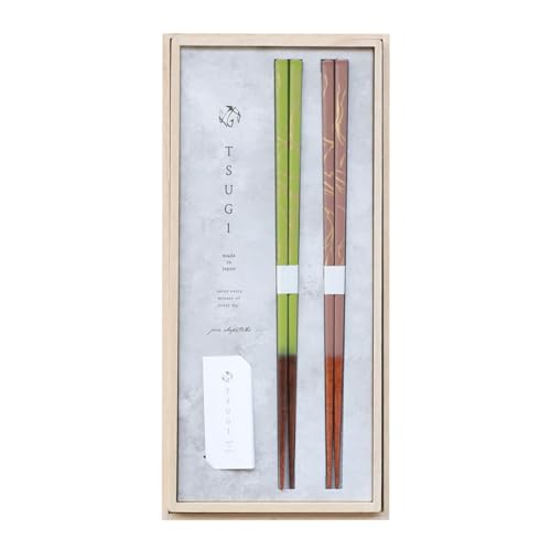 みよし漆器本舗 夫婦箸 食洗機対応 TSUGI お箸 ペア 2膳 セット 23cm 日本製 プレゼント 高級 細身 細目 おしゃれ モダン 箔押し くすみカラー 結婚祝い 還暦祝い 両親 ロゴ付き 桐箱 ギフトボックス入り 金継ぎ 大人 ギフト 贈り物 お