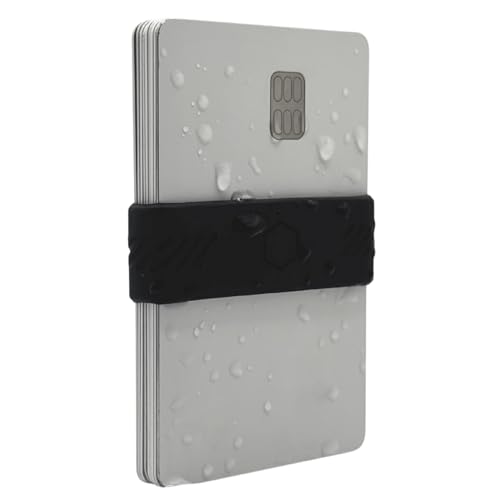 BAND[it] Minimalist Wallet – Slim EDC Money Band for Cards and Cash – Front Pocket Wallet Alternative – Silicone Elastic Strap (Obsidian)
