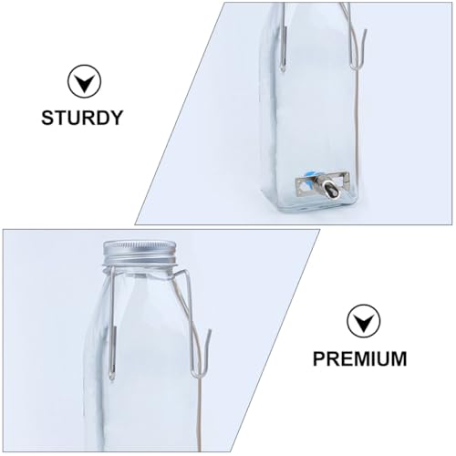 Botella de agua de conejo 350ml de vidrio con soporte colgante 8