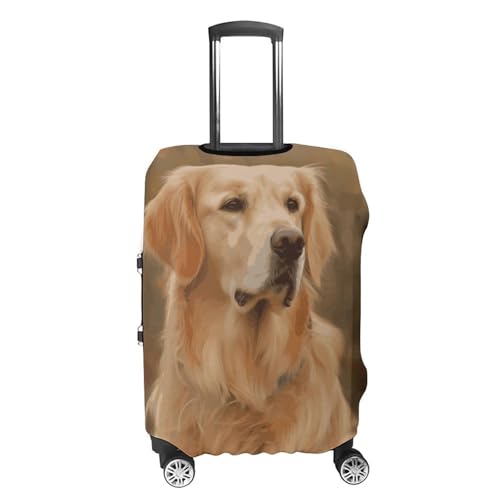 Golden Retriever Luggage Cover, Washable Elastic Suitcase Cover Protector Fit 18-32 Inch Luggage4