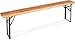Stagecaptain BBB-170 Hirschgarten Bierzeltbank - Robuste, Lange Bierbank (170 cm) - Stabile Metallscharniere - Lackierte Oberfläche - Zusammenklappbar - Stahlgestelle - Sitzfläche aus Holz - Natur