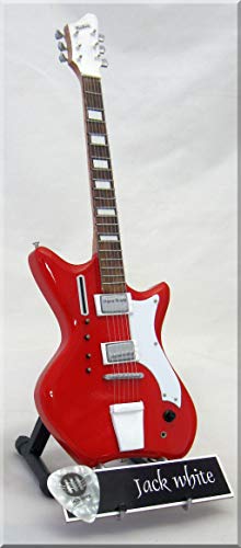 Jack White Guitare Miniature d’avion Blanc Rayures - Les Beatles, Paul McCartney, John Lennon, RIngo Starr, George Harrison Jack White Guitare Miniature d'avion Blanc Rayures