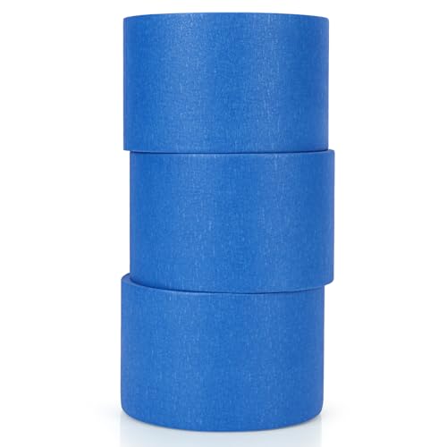 NEOACT 3 Rolls Blue Painters Tape 3 Inches 55 Yards Masking Tape No Residue Blue Tape Wide Roll for Wall Painting Home Improvement Packing DIY Craft Arts