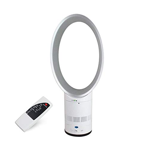 Flügelloser Ventilator, leiser Ventilator mit Fernbedienung, Standventilator Ventilator, Geräuscharm, Ventilator, blasslos, oval, silber