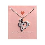 Music Gifts Music Note Necklace for Women Dainty Charm Necklace Treble Clef Necklaces Christmas Stocking Stuffers Festival Accessories Gift for Musics Lovers Valentines Day Gifts for Her