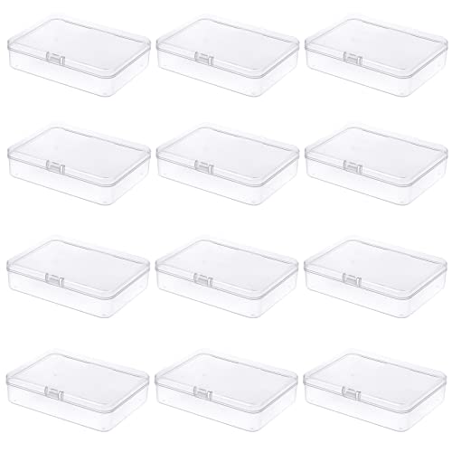 Thintinick 12 Pack Rectangular Clear Plastic Storage Containers Box