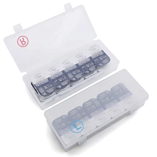 2 Pack Contact Lens Organizer Case,Each Hold 20 PCS, Total Hold 40 PCS, Portable Storage Case for Disposable Daily Contact Lenses, Storage Case with Labeled R&L for All Brand Cosmetic Contact Lens