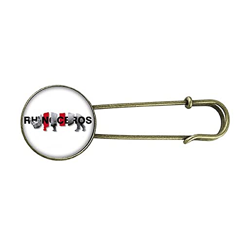 Broche en métal style rétro avec séparation du corps de rhinocéros, M