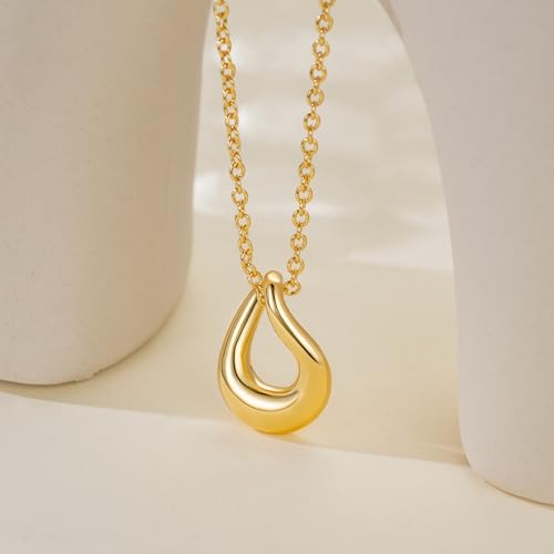 Gold Necklaces for Women 14K Gold Pendant Necklaces for Women Trendy Twist Clean Minimal and Effortlessly Stylish Cute Circle Pendant Necklace for Womens Adjustable in Length 18in4