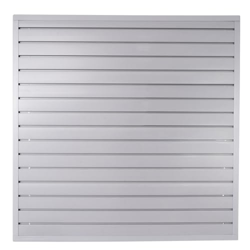 Slatwall Panel Garage Organizer Heavy Duty Wall Mounted, PVC Slat Panels Home Storage System, Tool Organization Peg Board 4ft by 4ft (Gray) by FRAYSCENT - Used condition - US$86.22
