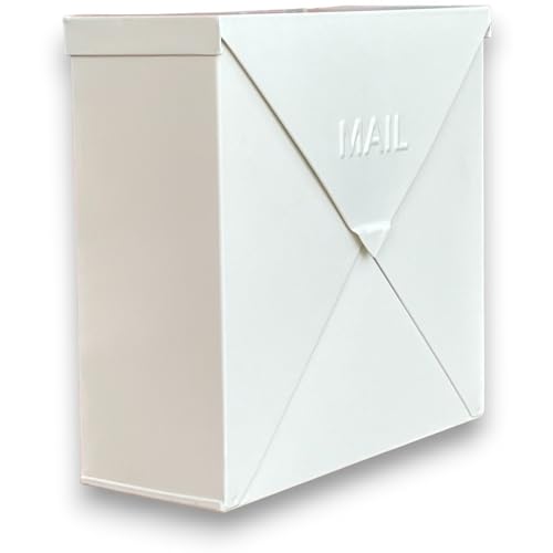 Image of NACH Mailboxes for Outside Wall Mount, 10 x 10 x 4 inch White Wall Mount Mailbox, Waterproof Mailboxes for Outside - Chicago Style Mail Box
