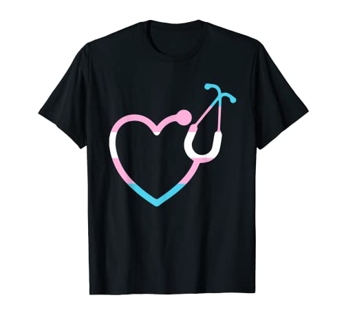 Estetoscopio Corazón LGBT-Q Transgénero Orgullo Enfermera RN Enfermería Camiseta