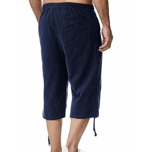 Bermuda larga de lino y algodón para hombre miniatura 3