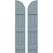 Ekena Millwork ARW401BQ311X58SBH Americraft Three 3 Exterior Real Wood Joined Board-n-Batten Shutters w/Arch Top (Per Pair), 10 1/2"W x 58"H, Peaceful Blue