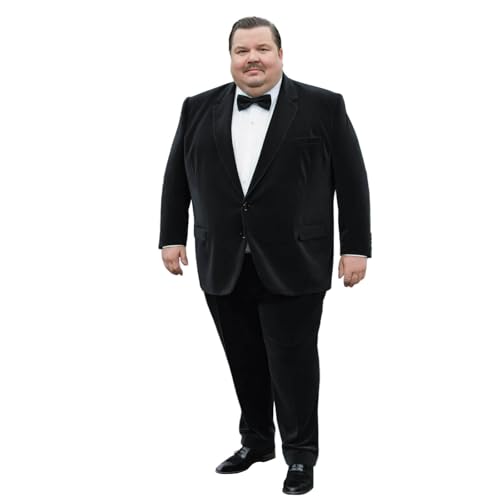 GATMSTZ Suits for Men Big and Tall 2 Piece Velvet Tux Suit Big Men for Wedding Party Business4
