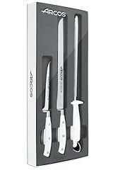 Arcos Serie Riviera Blanc - Set di Boner, Prosciutto e Sedia, Acciaio Inox, Bianco, 50x20x5 cm, 3 Unità