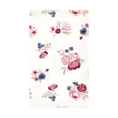 Image of Hudson Baby Unisex Baby Cotton Poly Flannel Burp Cloths, Dusty Rose Floral 10-Pack, One Size