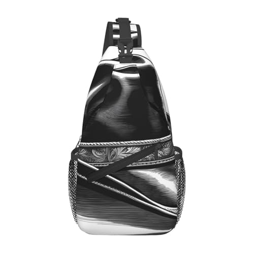 Cross Chest Bag Diagonally - Quality, Durable, and Spacious Shoulder Bag for Men and Women Cowboy Black Hat Western Boots Prints
