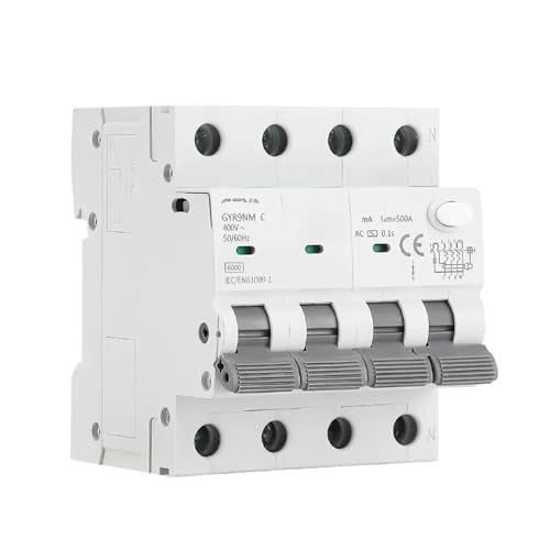 Disjoncteur rail 10A 16A 25A 32A 40A GYR9NM de type AC pour surintensité et fuite