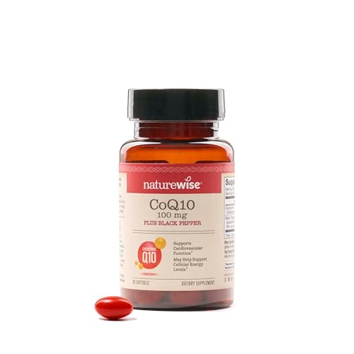 NatureWise CoQ10 100mg + Black Pepper Softgels - High Absorption Coenzyme Q10 + Black Pepper - Antioxidant for Heart Health + Cellular Energy - Vegan, Non-GMO, Gluten-Free - 30 Count[30-Day Supply] - image 1