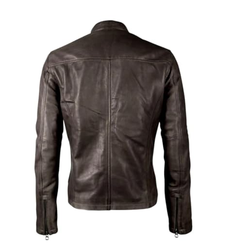 Mauritius Men's Moto Genuine Leather Jacket Black2